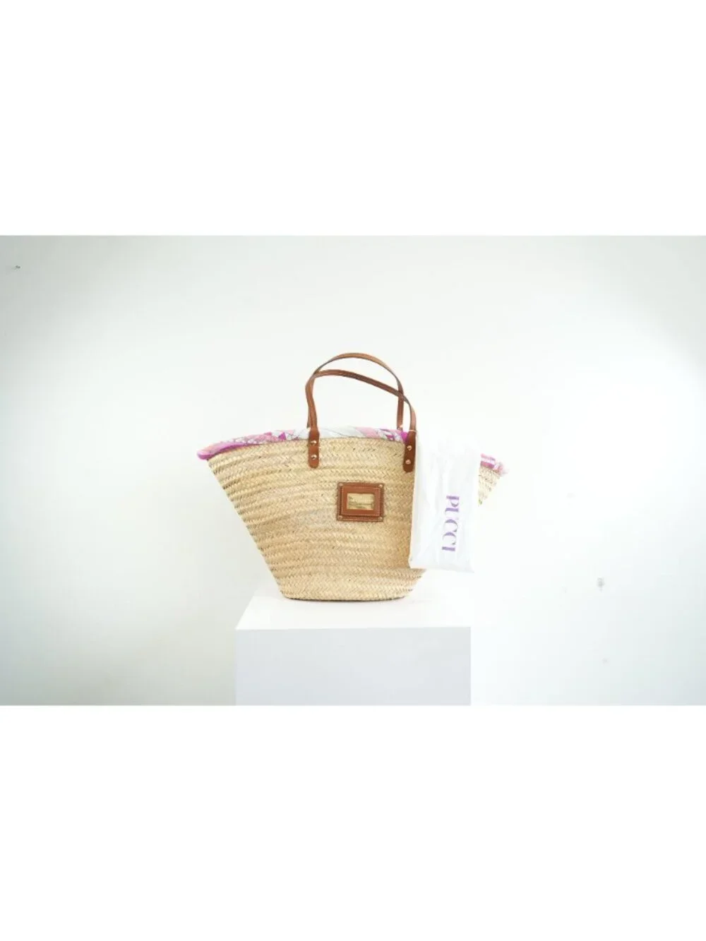 Emilio Pucci Wicker Basket Pink Inside Pattern (Deadstock) w/ dust bag - Picture 2 of 11